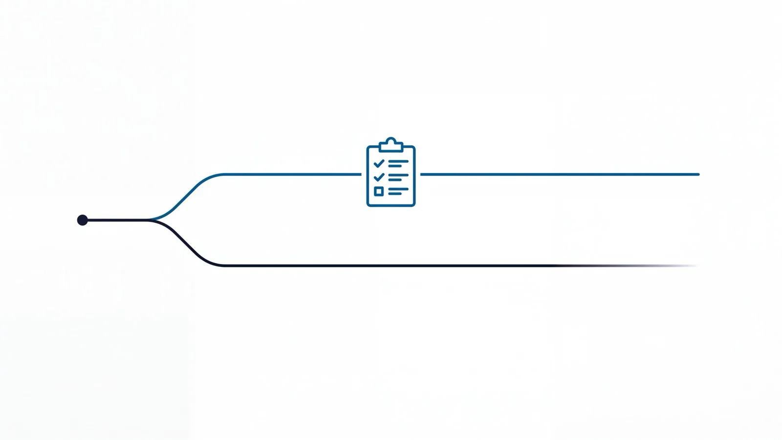 Diagram of a forked path, one branch passing through a scorecard gate, the other left unguarded.